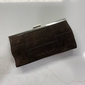 Vintage Banana Republic brown suede clutch